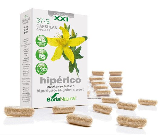 37-S XXI Hypericum: St.-Janskruid 300 mg van Soria Natural (30caps)