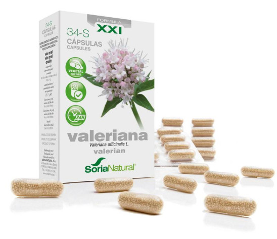 34-S Valeriana XXI: valeriaan 300 mg van Soria Natural (30caps)