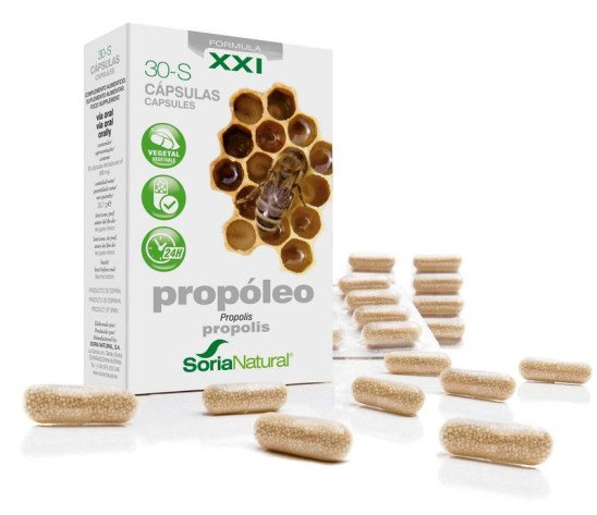 30-S Propolis XXI: propolis 300 mg van Soria Natural (30caps)