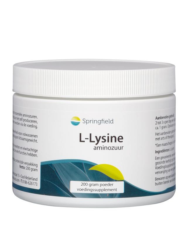 Top Extreem belangrijk Uitleg L-Lysine HCL poeder van Springfield : 200 gram